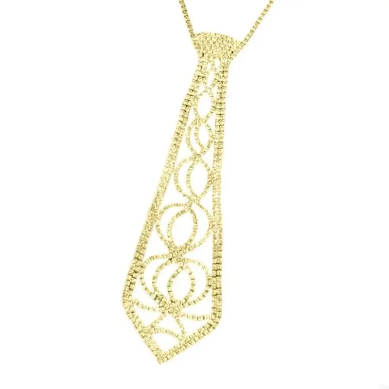 L5YA ربطة عنق عصرية بأحجار الراين وربطة عنق وربطة عنق مجوهرات كريستالية للنساء للحفلات والارتداء اليومي العصري