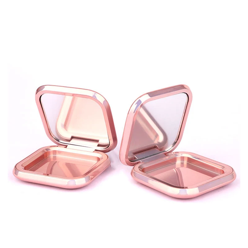 Rouge Box Portable 1pc Empty Compact Powder Container Makeup Packaging High Light Powder Compact DIY Blush Box with Mirror