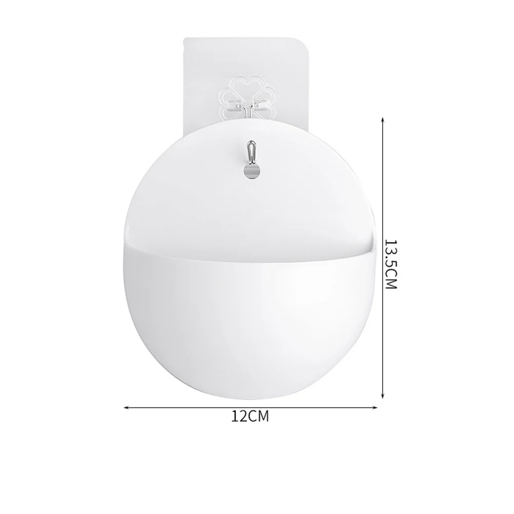 4 قطعة مجموعة مزهرية مثبتة على الحائط نصف دائرية طويلة نوع شفاف أبيض بلاستيكي زهرة تخزين دلو للنباتات الزهور جدار زهرية #2