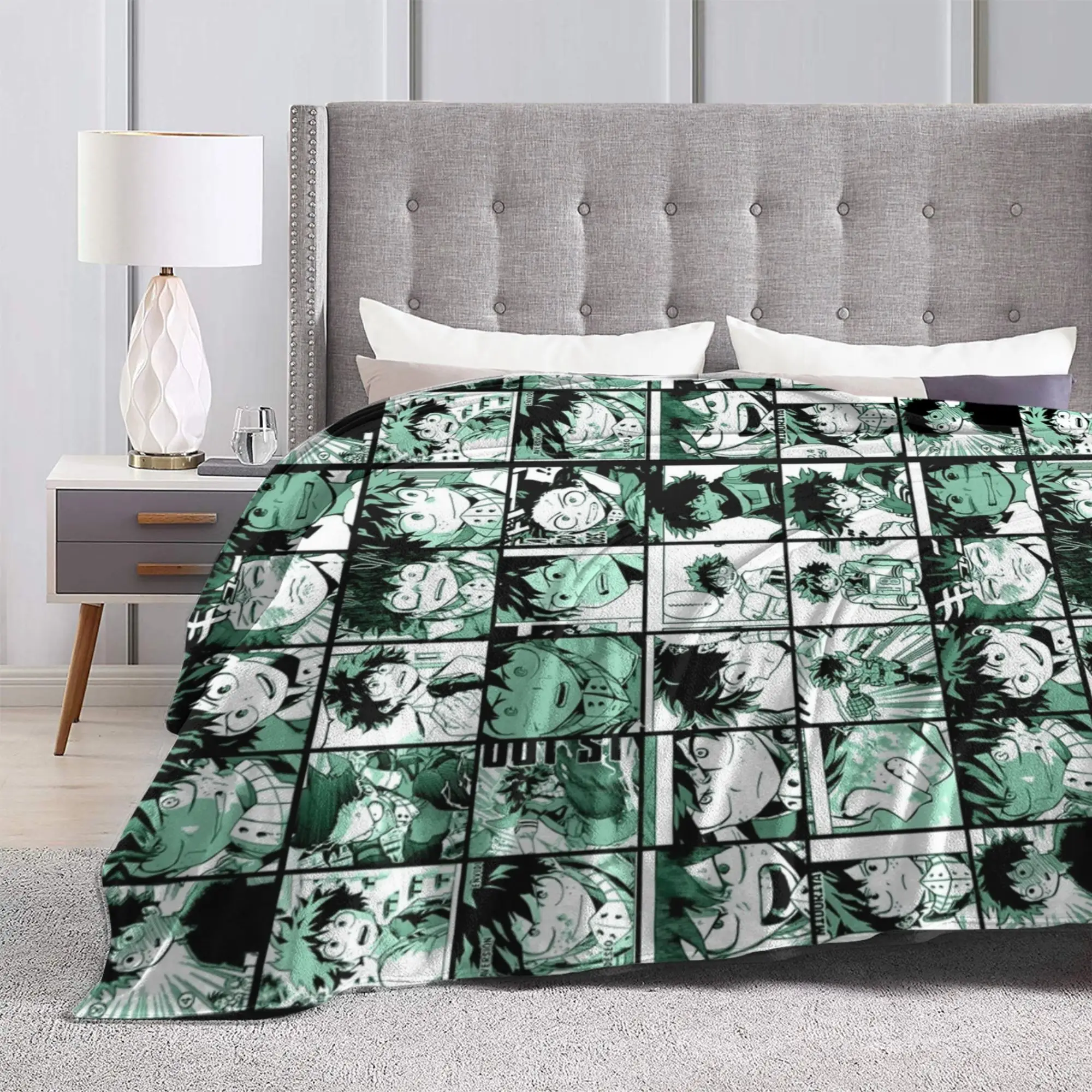 بلدي بطل الأكاديمية Midoriya Izuku كلية غطاء بطانية الفانيلا لينة رمي بطانية لغرفة النوم أريكة المفرش