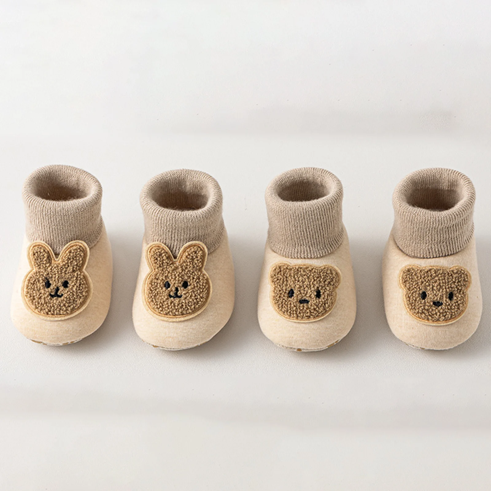 

Suefunskry/детские зимние прогулочные носки на мягкой подошве, нескользящая обувь для первой ходьбы, толстые теплые ботинки с рисунком животных, украшенные животными