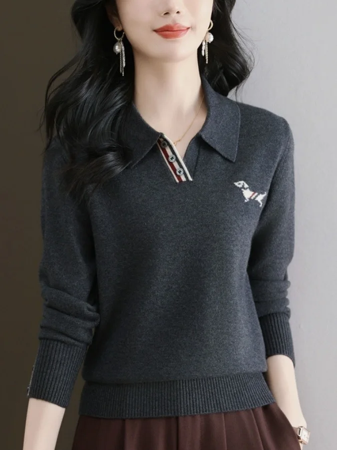 

Легкий вязаный длинный свитер премиум-класса свободного кроя Camere для женщин, повседневный удобный дышащий свитер