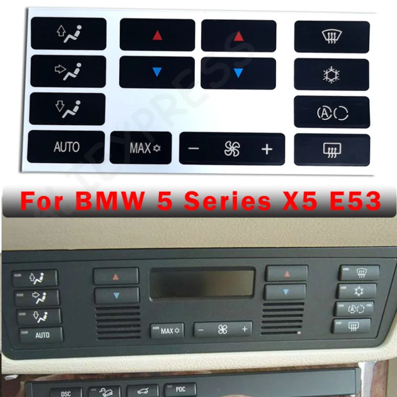 New1Set Car Climate Control Air Conditioning Switch Button Covers for X5 E53 1999-2006 E39 1996-2002