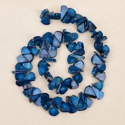 APDGG Natural 10x12mm Top-drilled Fan Blue Coral Gems Stone Loose Beads 15'' Strands Jewelry Making DIY