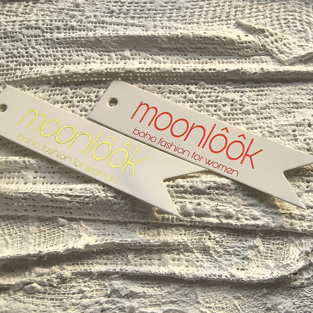 

TT13-18x80mm Custom Wedding Favor and Gift Tags Golden Text Print Personalized Thank You Cards For Business Custom Brand