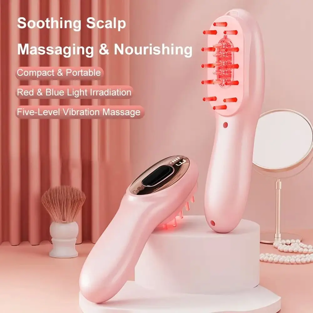 High Frequency Vibration Hair Growth Massage Comb 3 Modes Electric Design Electric Massage Comb Hair Oil Dispenser