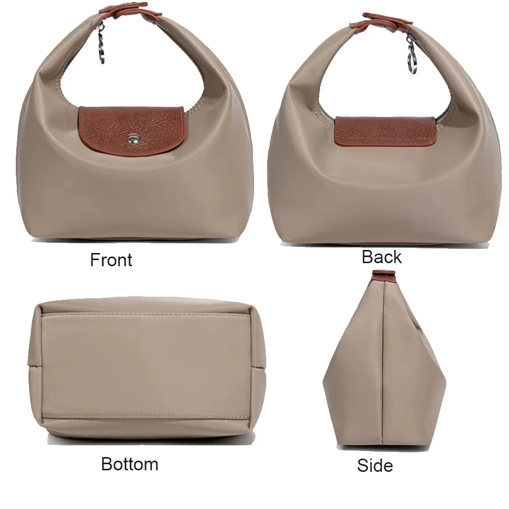 Versatile Nylon Lady Crossbody Bag Waterproof Tote with Two Detachable Straps Fashionable Dumpling Handbag for Women