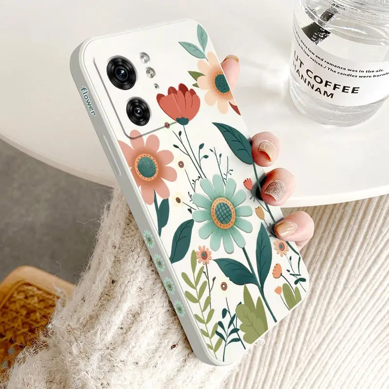 EDGE40 Gorgeous Flowers Silicone Phone Case For Motorola Moto EDGE 40Neo 40 30 EDGEPLUS E22 E22i E6S E7 E7Plus E12 E20 E32 Cover