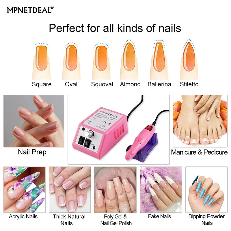 20000RPM Professional Nail Drill Machine Set Nail Files Drill Bits Gel Polish Remover Tools Low Noise Cutters Nail File Kit