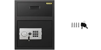 SucceBuy Electronic Safe Deposit Box With Drop Slot Secret Hidden Piggy Bank Security Digital Access Two Keys for Store Money Guns
