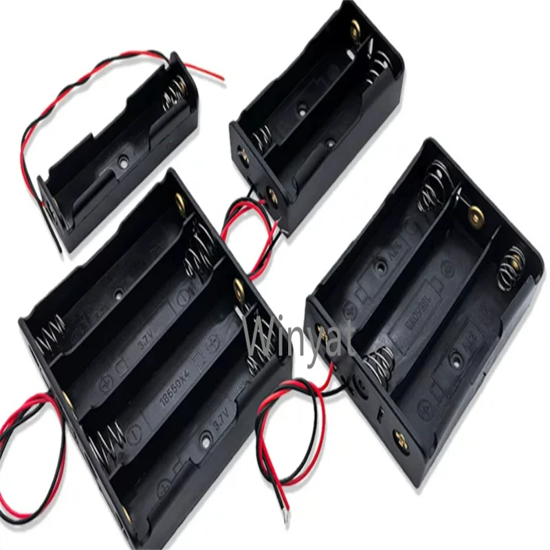 2pcs 18650 1M With Line Battery Box  Switch Connector  DC Plug Battery Holder