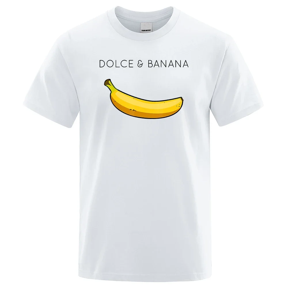 Oversized Comfortable TShirt Men's Short Sleeve Tees Shirts Dolce & Banana Print Mens T-shirts Crewneck Breathable Tops