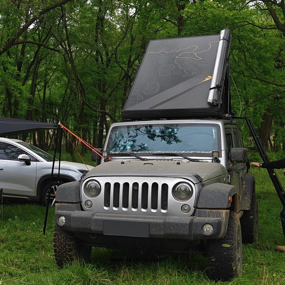 JL1358 Camping Car Roof Tent with Ladder Folding Car Roof Top Tent for  Wrangler 2018++ 4 Doors