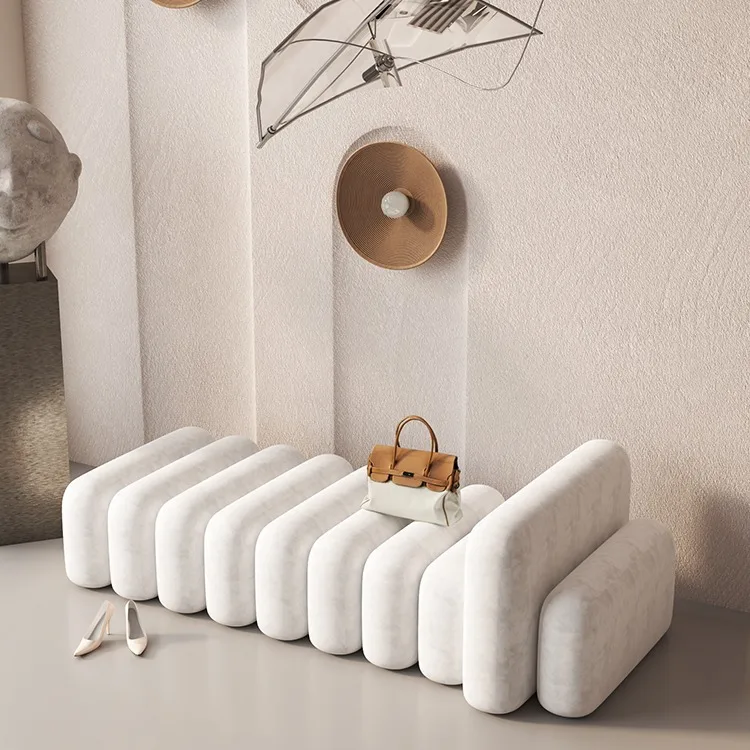 Accessible luxury sofa bench for home shoe changing stool designer bedroom bed end sofa clothing store shopping mall rest stool