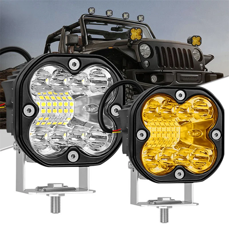 

3 Inch Led Pod Lights For Motorcycles 66w Fog Light White And Yellow Light Amber Bright 4x4 Led Lamp Bar Tractor Truck Offroad