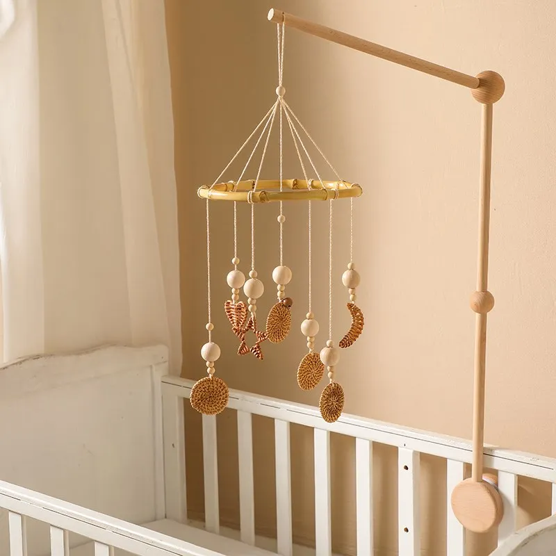 Sonajeros móviles de madera para cama de bebé, sonajeros para cuna, estilo bohemio, Juguete Musical para niños de 0 a 12 meses, regalo para recién nacidos