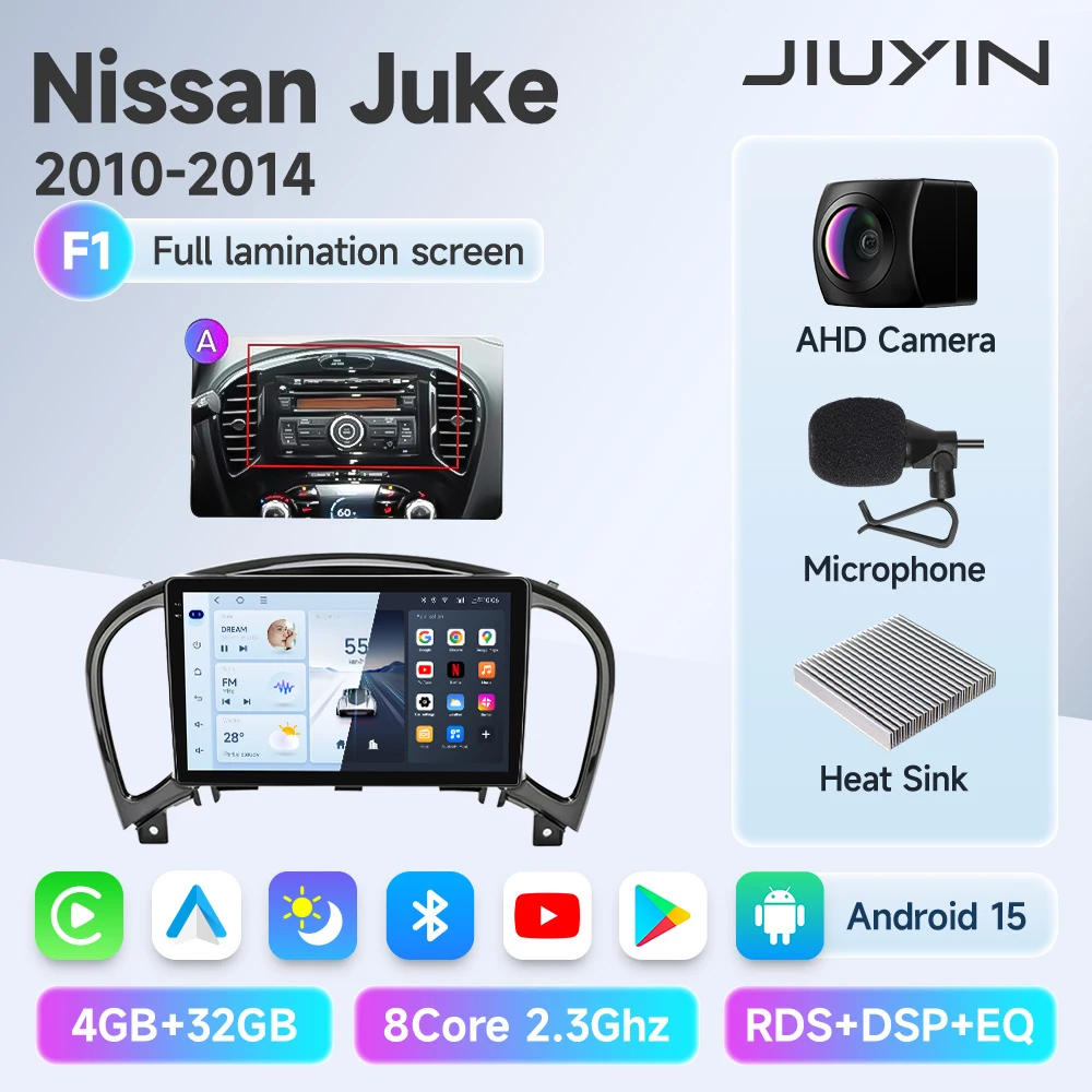Nissan Juke 2011-2019 Tesla Style 9'' draadloze Carplay Android Auto radio Android autostoelhoezen multimediaspeler navigatie
