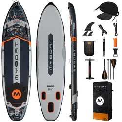 Myboat Waterproof  Extra Wide Inflatable Paddle Board 11'6''x35''x6''Adult Standing Style Aquatic Fishing With Accessories SUP