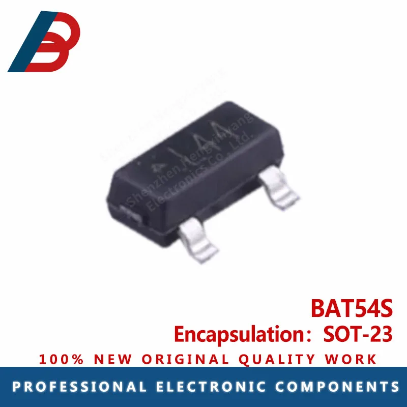 100pcs BAT54S SOT-23 30V 200mA 800mV@100mA Schottky Diode (Marking L44 / KL4)
