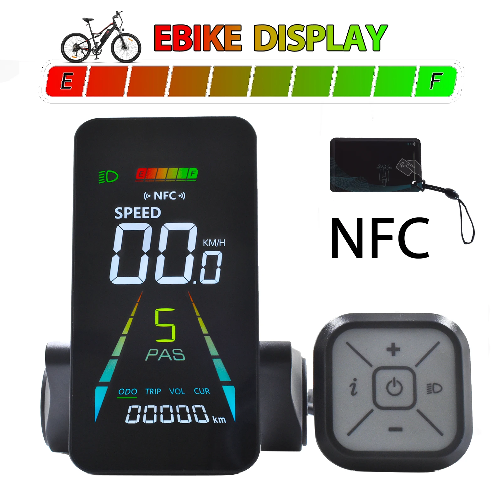 

F4【UART2】оборот на экране NFC, дисплей для электрического велосипеда, аксессуары для электровелосипеда, 24 В/36 В/48 В/60 В, велосипедный компьютер, велосипедный спидометр