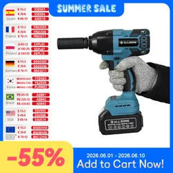 ALLSOME Impact Wrench 21V Electric Cordless Torque Wrench Brushless Socket Li-ion Battery Household Repair Power Tool