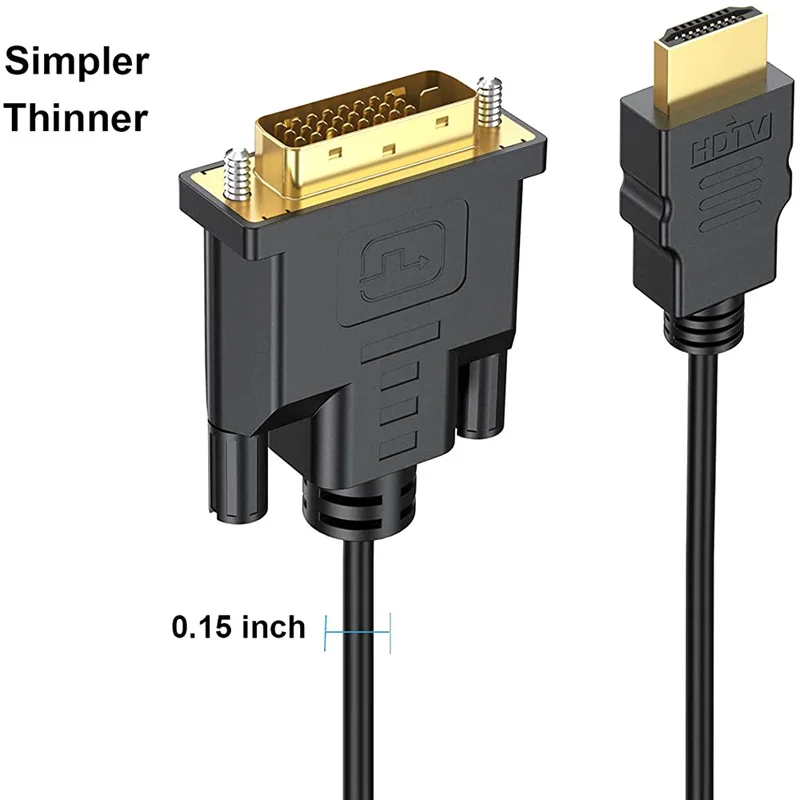 1/2/3/5M HDMI-Applicable to DVI-D Cable Male 24+1 DVI-D Male Adapter Gold Plated 1080P For HD HDTV HD PC Projector PS4