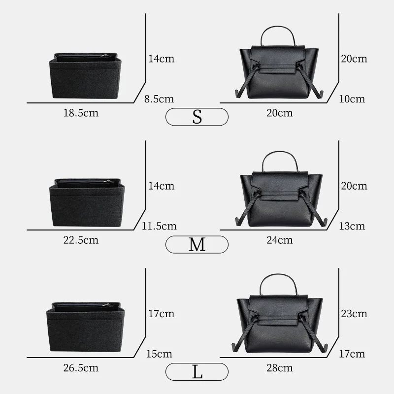 Tinberon Make-up Organizer Filz Einsatz Tasche große Kapazität Reise Kosmetik tasche Filz Stoff Tasche Liner Organizer Einsatz Aufbewahrung taschen