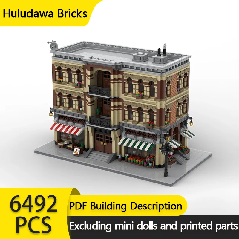 

Street View Model MOC Building Bricks Flower Shop Bakery Apartment Modular Technology Gifts Holiday Assemble Children Toys Suit