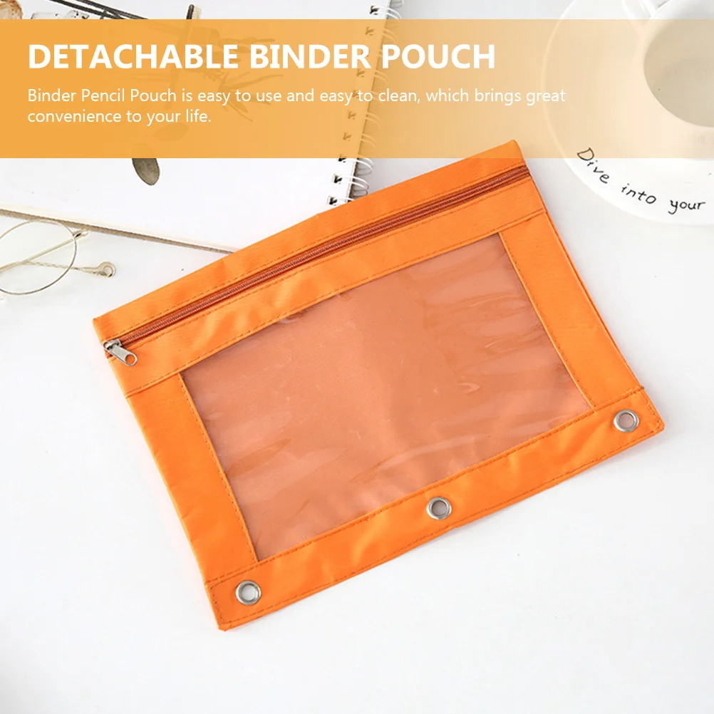 3 poches annulaires, trousse à crayons à trois trous, pochette transparente pour les yeux électroniques