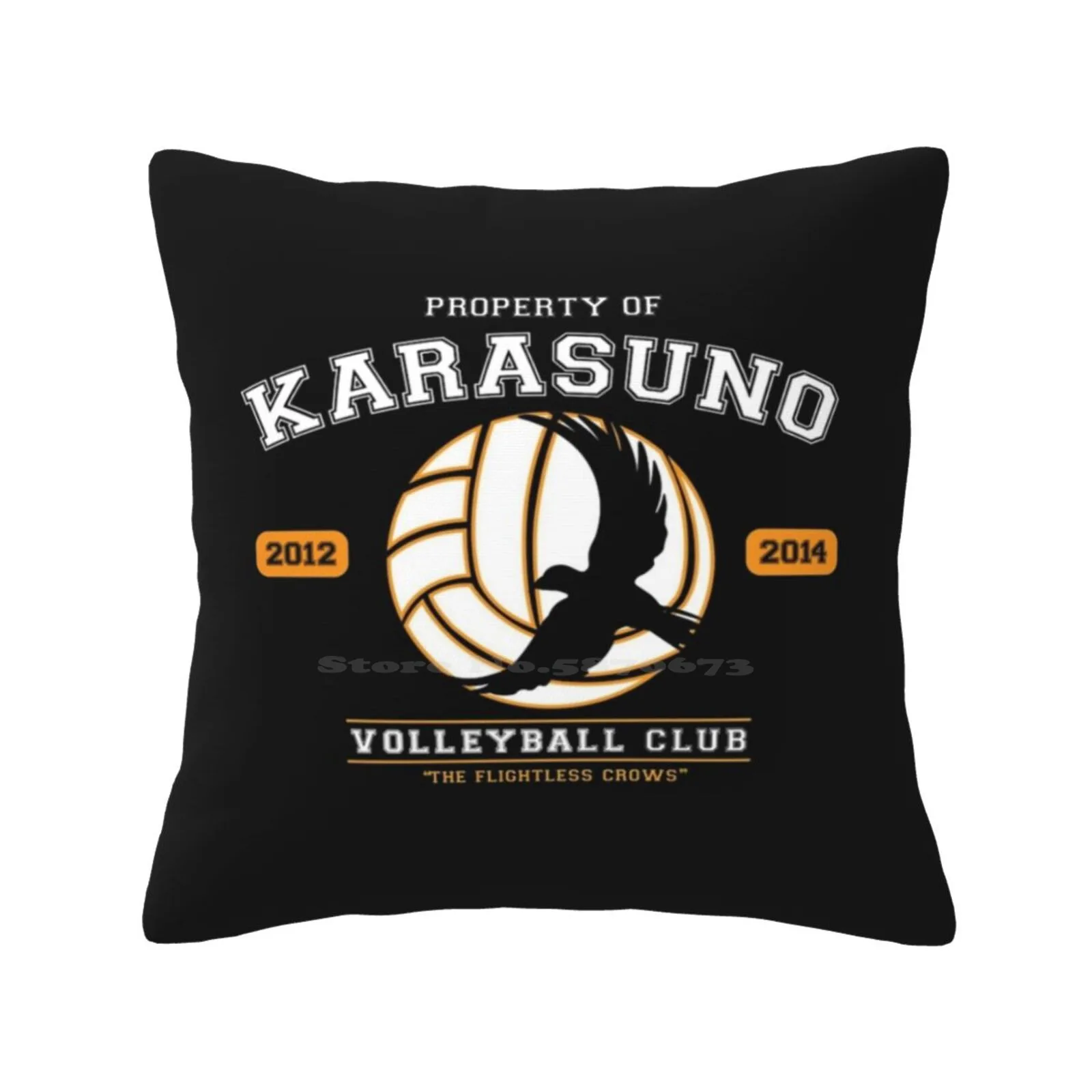 Team Karasuno Funny Cute Decor Square Pillowcase Team Karasuno Haikyuu Volleyball Anime Sports