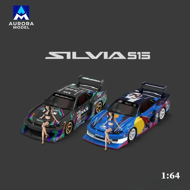 

AuroraModel AM 1/64 S15 RB / HKS Limited499 Alloy Vehicle Collectible Car Model