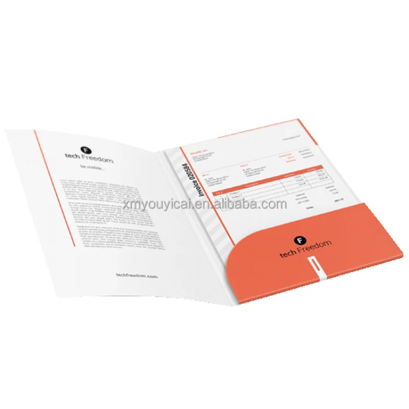 Pasta de arquivo de apresentação de papel de papelão impressa personalizada A4 A5 9x12 polegadas para documentos