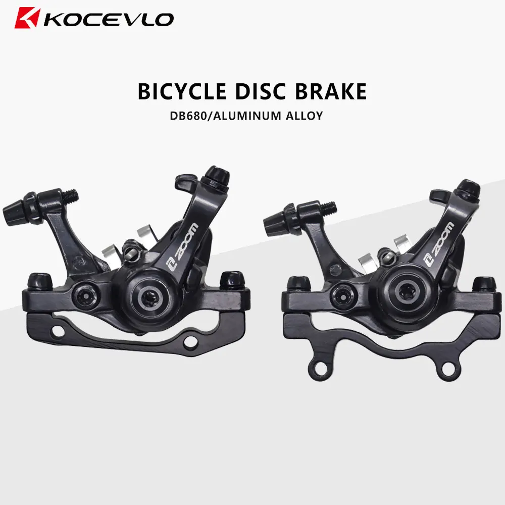 ZOOM DB680 Aluminum Alloy Bicycle Rear Disc Brake Black Mountain Bike Mechanical Caliper Disc Brakes Cycling Double Brake