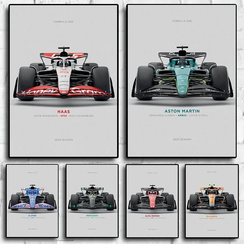 2024 Season Retro Formula 1 80S Car Lover F1 Racing Print Posters Canvas Painting Wall Art Pictures For Living Room Home Decor