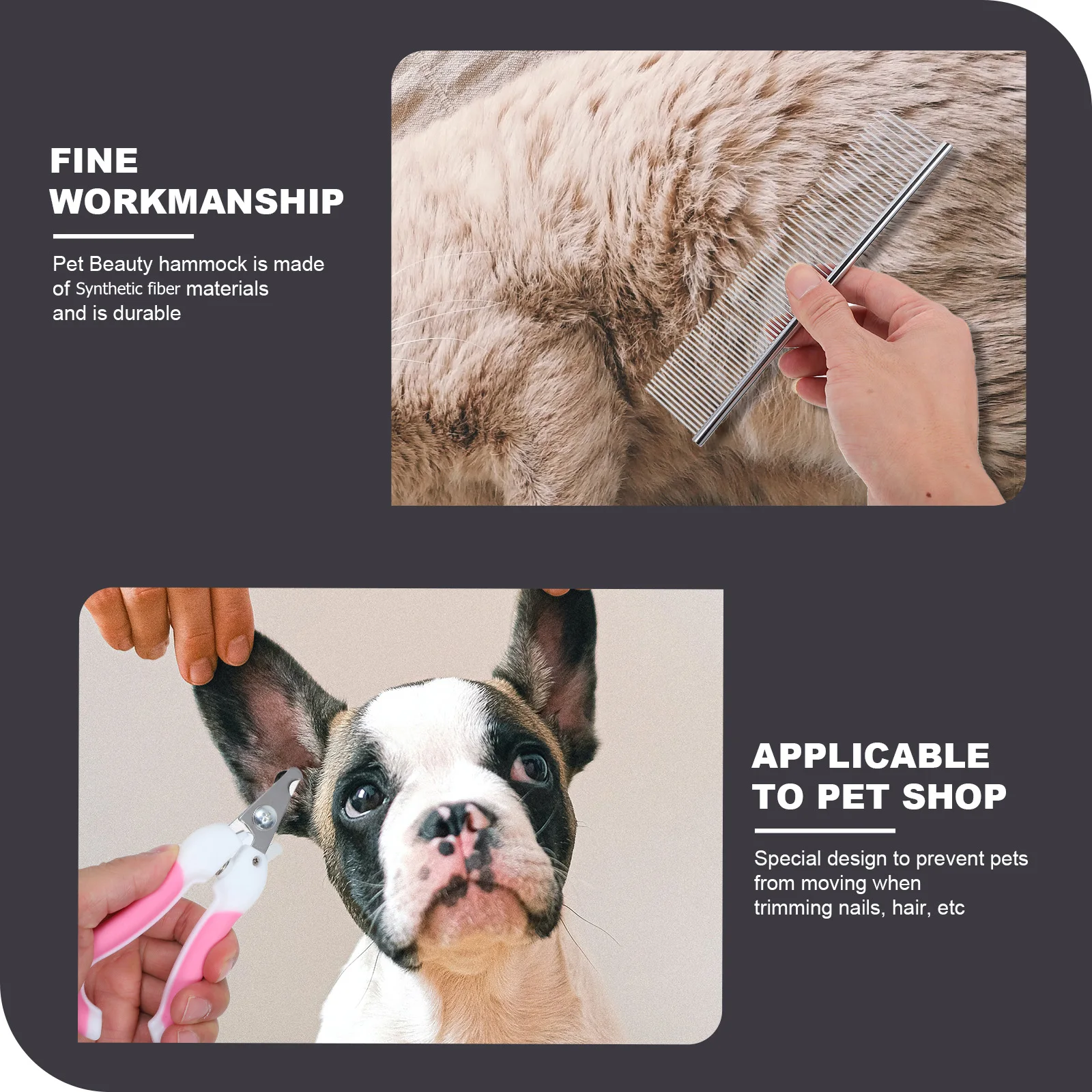 

1Set Pet Nail Trimming Hammock Sturdy Grooming Sling for Large Cats Dogs with Comb Clipper File Easy Assembly Wear-Resistant