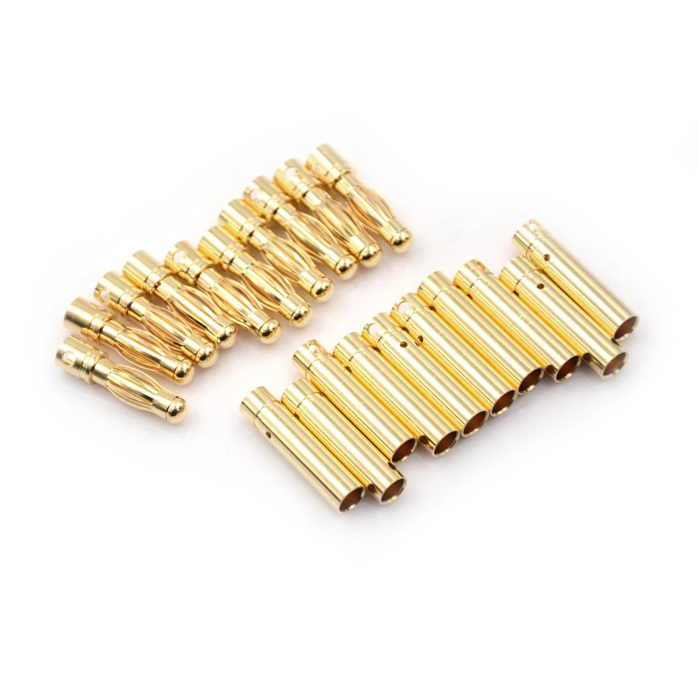 10Pair 4.0mm 4mm RC Battery Gold-plated Bullet Connector Banana Plug