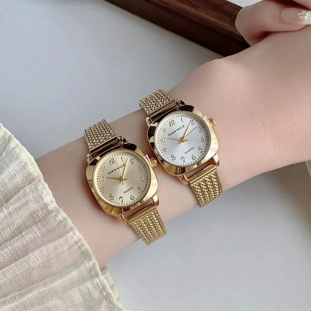 Женские золотые часы, женские стальные ремешки, женские цифровые кварцевые водонепроницаемые наручные часы с маленьким циферблатом, Relogio Feminino