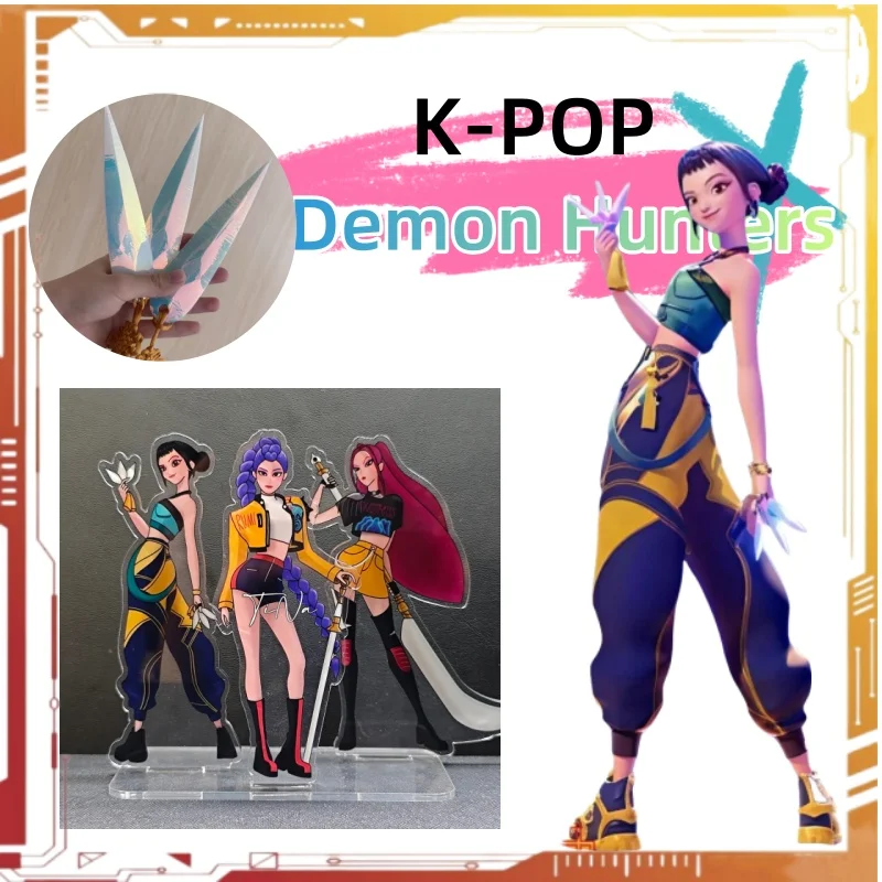 

Demon Hunters KPop Zoe Cosplay 3D Printed Boomerang Props Rumi Mira Zoe Acrylic Standing Plates Decoration Accessories Toy Gift