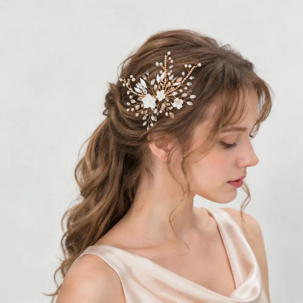 Wedding Bridal Headpiece For Miallo Forest Style Rhinestone Flower Headband Handmade Elegant Hair Accessory For Photo Shoot
