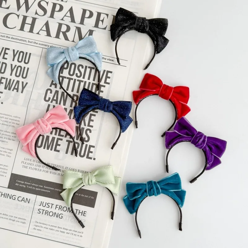 ミニ弓リボンヘッドバンドラブブ人形 DIY ドールハウスベルベットヘアフープ Mercerization 帽子人形アクセサリー複数の色