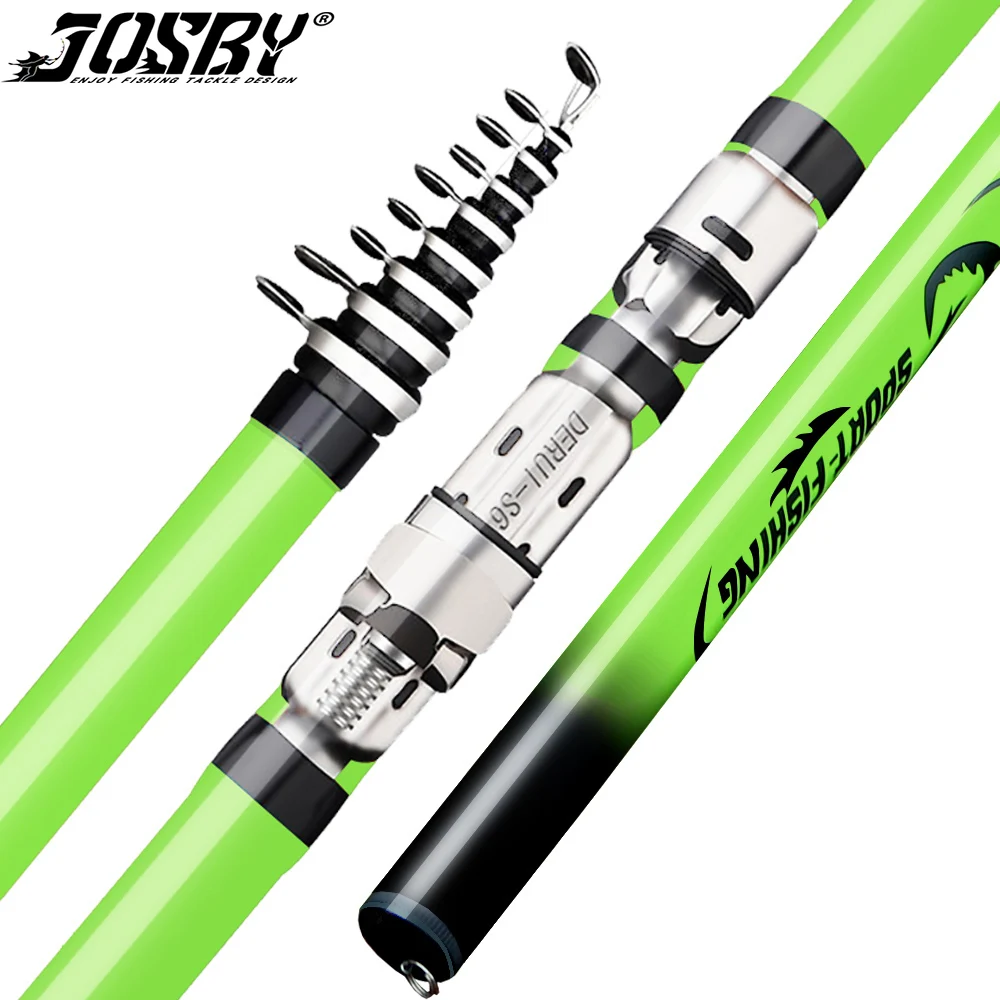 JOSBY-caña de pescar telescópica ultraligera para agua salada, caña de pescar ultraligera de carbono para viaje, 3,6/4,5/5,4/6,3 m