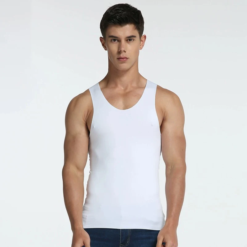 Summer Cool Men Vest Tank Tops Underwear Ice Silk Seamless Mens Undershirt Male Bodybuilding Fitness Sleeveless T-shirt Singlets