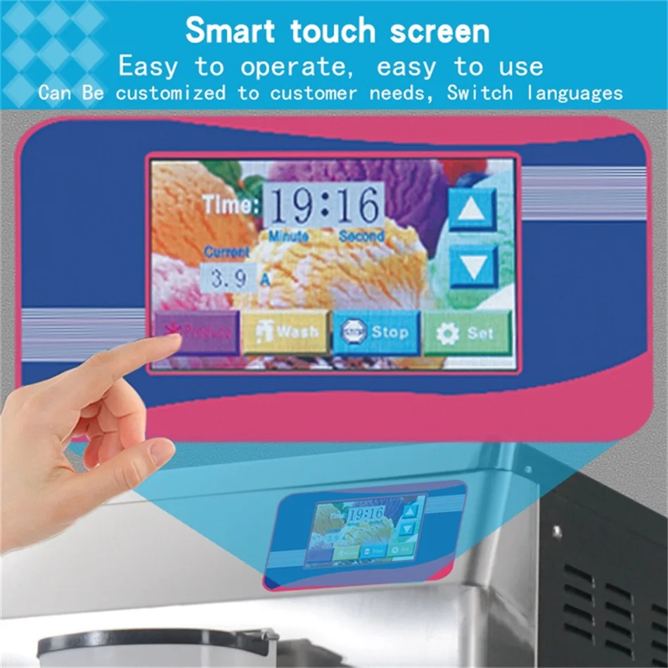 Kolice Commercial  Vertical Batch Freezer Fruit Ice Cream Gelato Maker Making Hard Serve Ice Cream Machine for Business