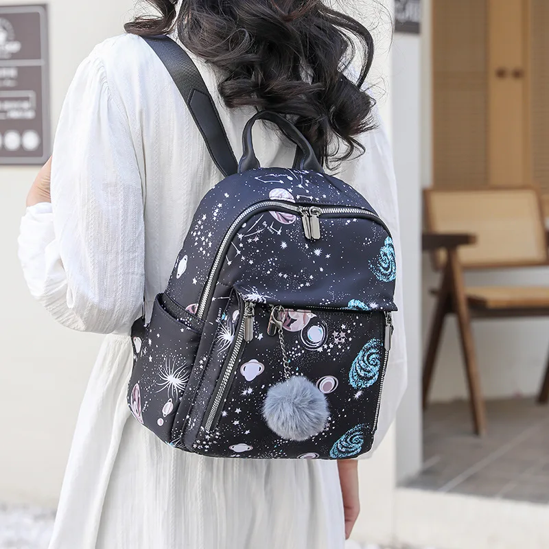 New Fashion Simple Printed Backpack Versatile Western Style Small Fresh Women\'s Backpack портфель в школу рюкзак на колесах