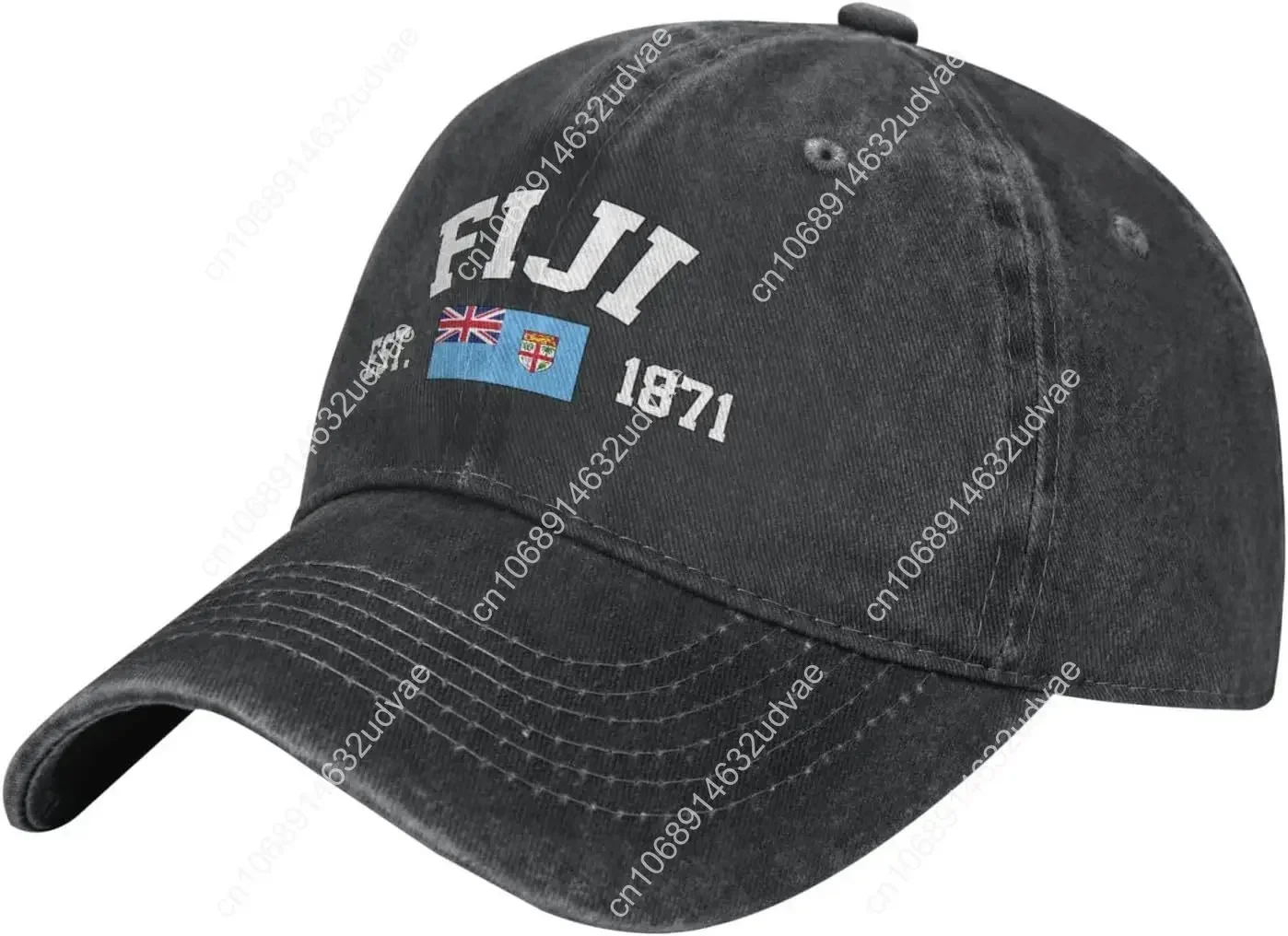 

Fiji 1871 Flag Baseball Cap Denim Vintage Cotton Unisex Patriotic Hat
