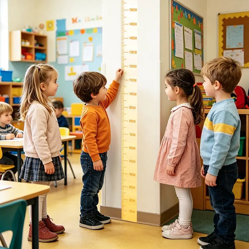2M Height Height Measurement Sticker Self-adhesive Removable Unisex Growth Chart Wall Sticker Waterproof Height Chart Nursery