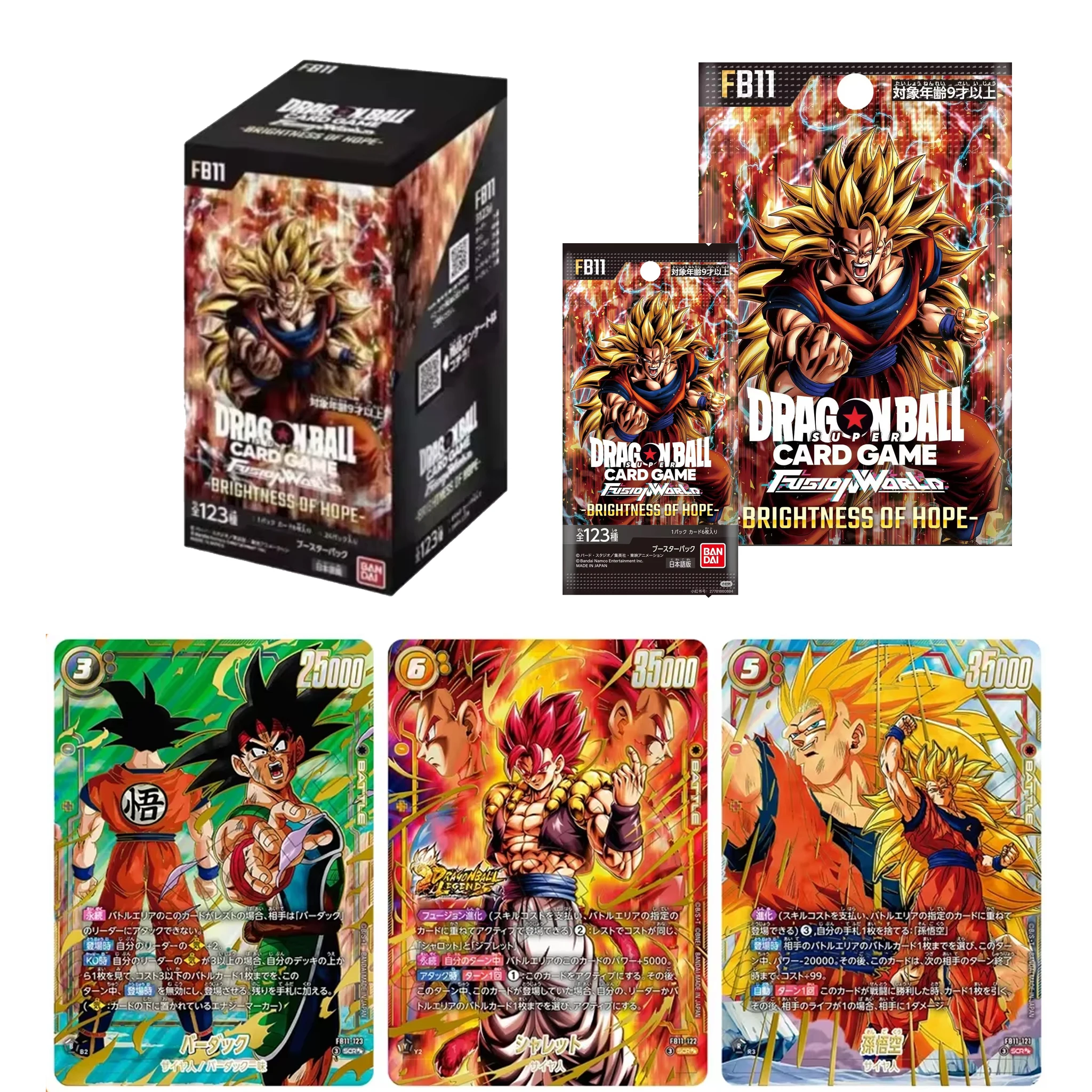 New Bandai Genuine Dragon Ball Super TCG Fusion World FB11 BRINGTENESS OF HOPE Japanese Edition Collectible Trading Cards Anime