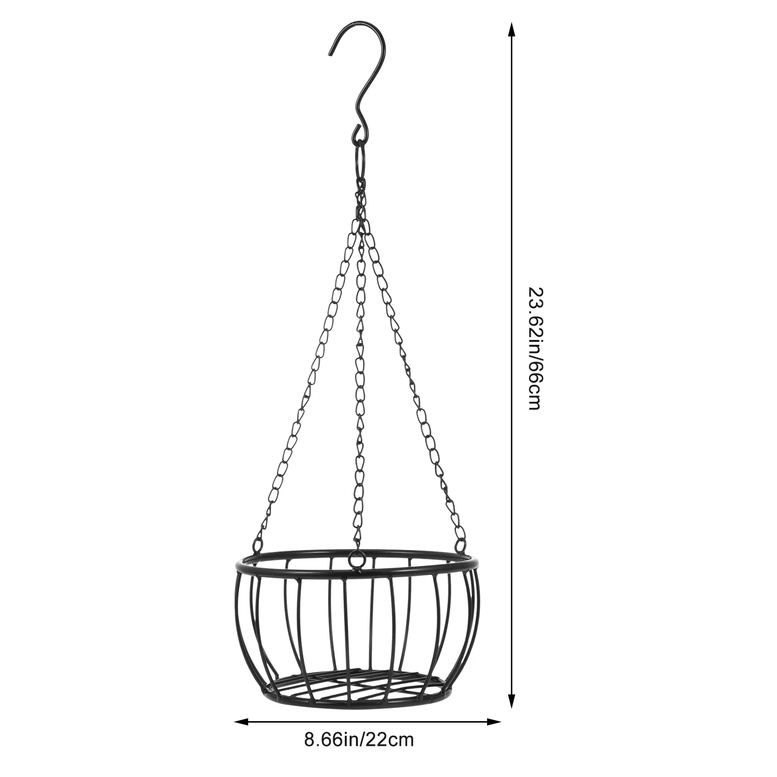 Cesta colgante de hierro para almacenamiento de macetero, cestas prácticas para estantes, estante decorativo, contenedor para maceta de flores, jardín