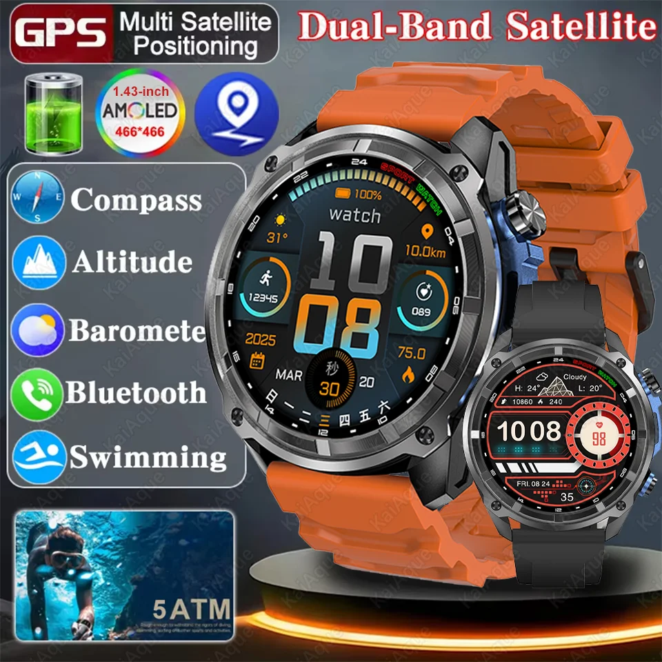 

Популярные военные умные часы DT G1, новые GPS-смарт-часы, мужские часы с высотомером, компасом, 5 АТМ, водонепроницаемые, 100+ спортивных режимов, HD-часы для звонков