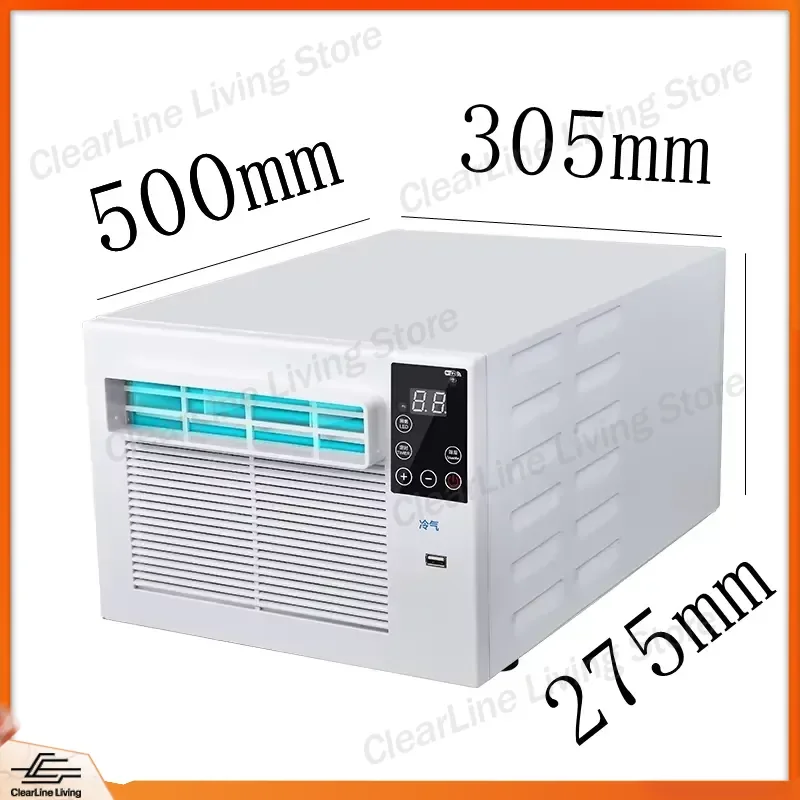 Mini Portable Air Conditioner 2000 BTU Battery Powered Small Window AC Unit 110V 220V for Home Hotel Outdoor Camping Personal